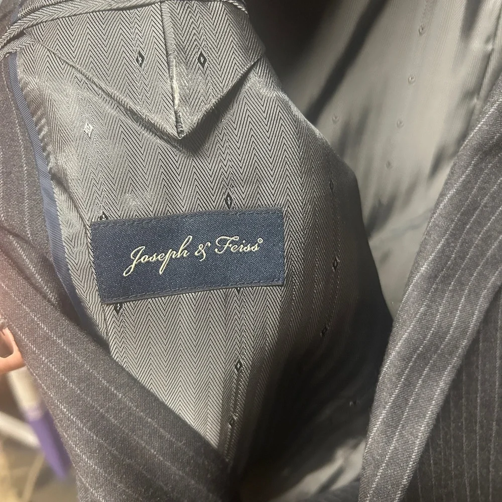 Joseph & Feiss Sport Coat Blazer Suit Jacket Wool 2 Button Dark Gray size 44R
